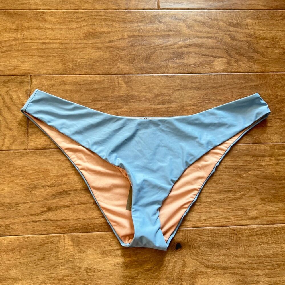 NWT J.Crew Curved-Waist Cheeky Bikini Bottom Size XXL Light Blue BC125